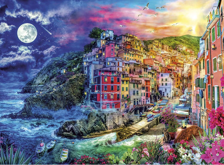 Night & Day - Cinque Terre Splendor - Buffalo Games puzzle collectible [Barcode 079346118472] - Main Image 2
