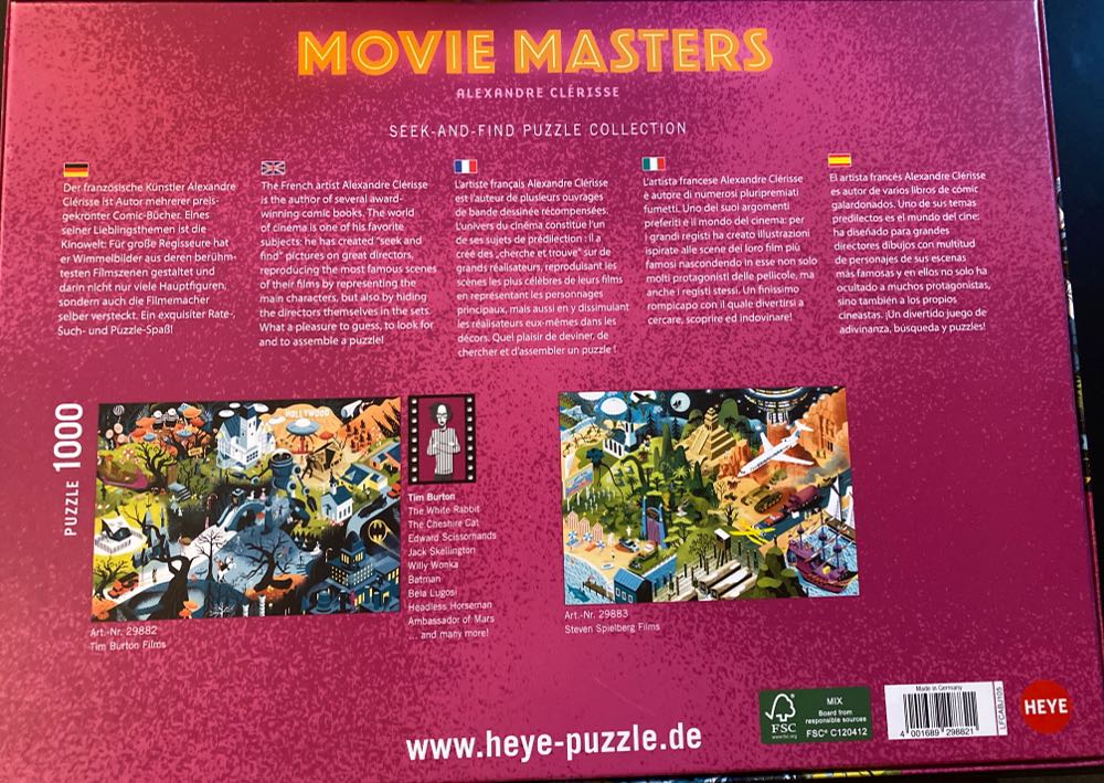 Movie Masters Tim Burton - HEYE puzzle collectible [Barcode 4001689298821] - Main Image 2