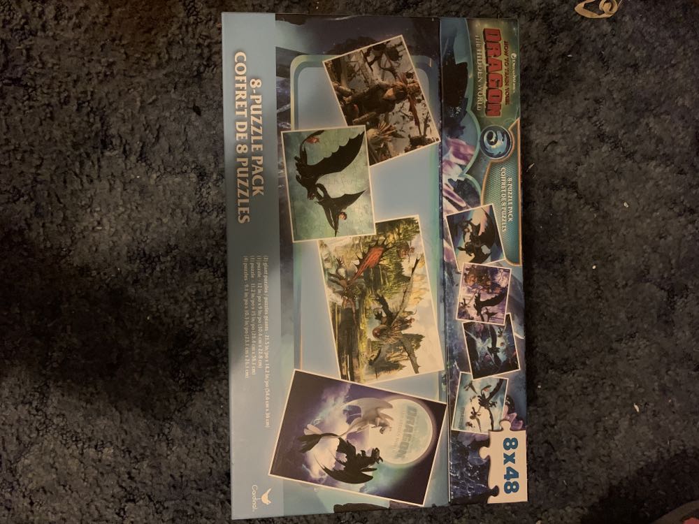 How To Train Your Dragon: The Hidden World 8 Puzzle Pack Tub - Cardinal puzzle collectible [Barcode 778988286234] - Main Image 2