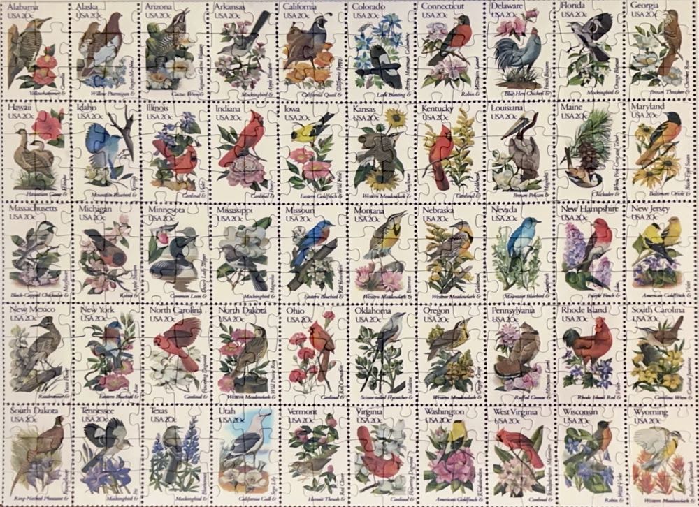 50 State Bird Stamps - Ravensburger puzzle collectible [Barcode 4005556132249] - Main Image 4