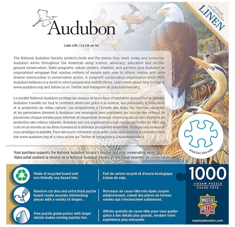 Audubon : Lake Life - MasterPieces puzzle collectible [Barcode 705988720222] - Main Image 3