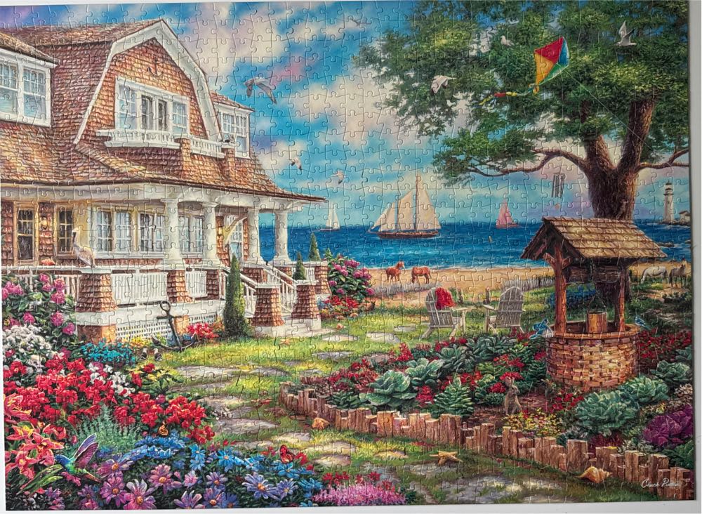 Sea Garden Cottage - Buffalo Games puzzle collectible [Barcode 079346123087] - Main Image 3