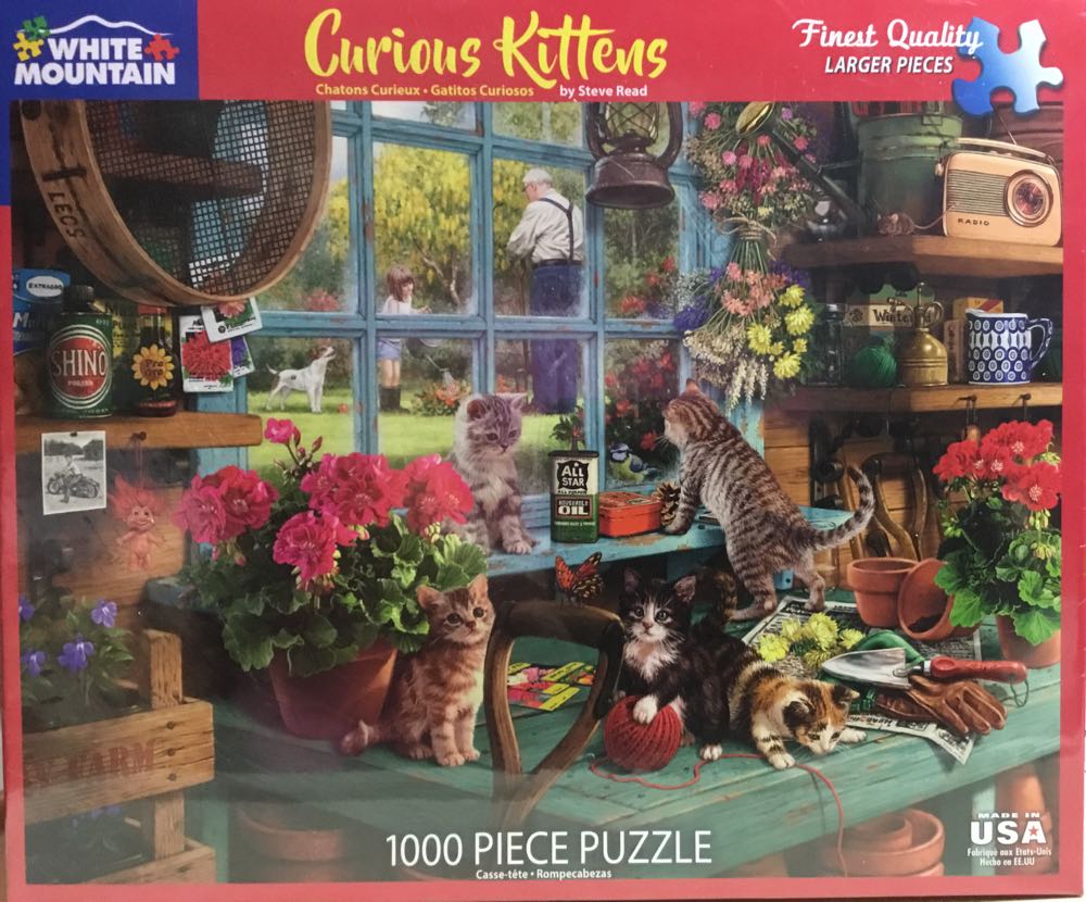 Curious Kittens- Nib - White Mountain puzzle collectible [Barcode 724819261505] - Main Image 2
