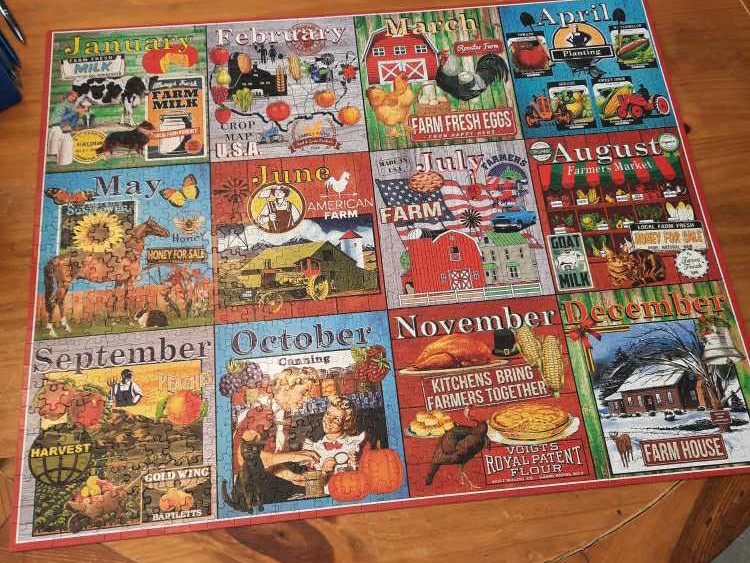 Farm Calendar - 208, 4/18/22-SOLD - White Mountain Puzzles puzzle collectible [Barcode 724819263707] - Main Image 3