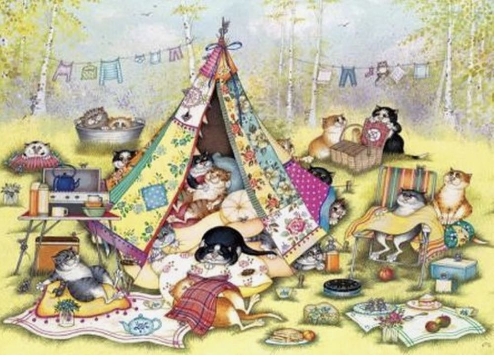 Xsold: Crazy Cats Glamping Cats  - Gibsons puzzle collectible [Barcode 5012269061871] - Main Image 2