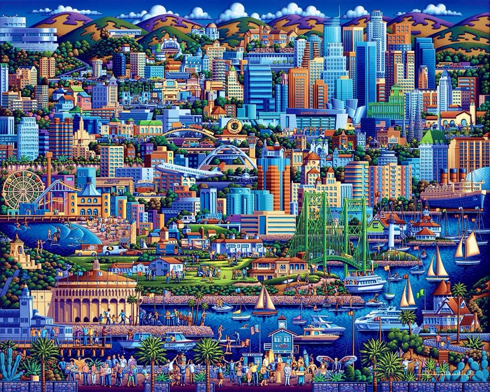 *Los Angeles - Dowdle Folk Art puzzle collectible [Barcode 671095204248] - Main Image 2