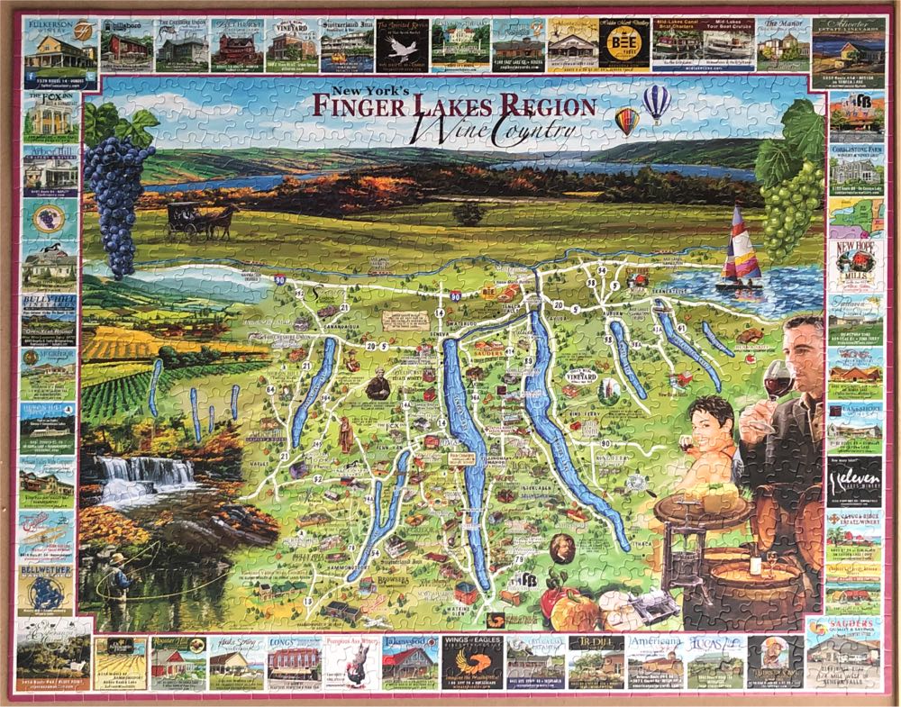 Finger Lakes Region Wine Country-USED - White Mountain Puzzles puzzle collectible [Barcode 724819254453] - Main Image 2