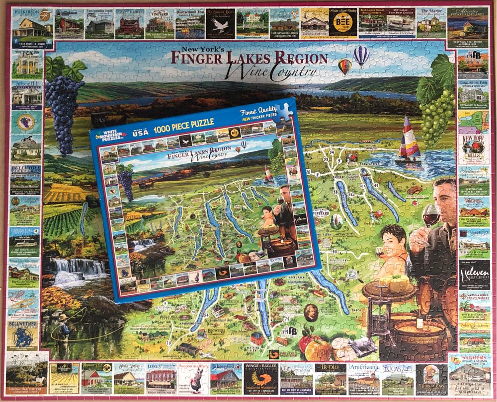 Finger Lakes Region Wine Country-USED - White Mountain Puzzles puzzle collectible [Barcode 724819254453] - Main Image 3