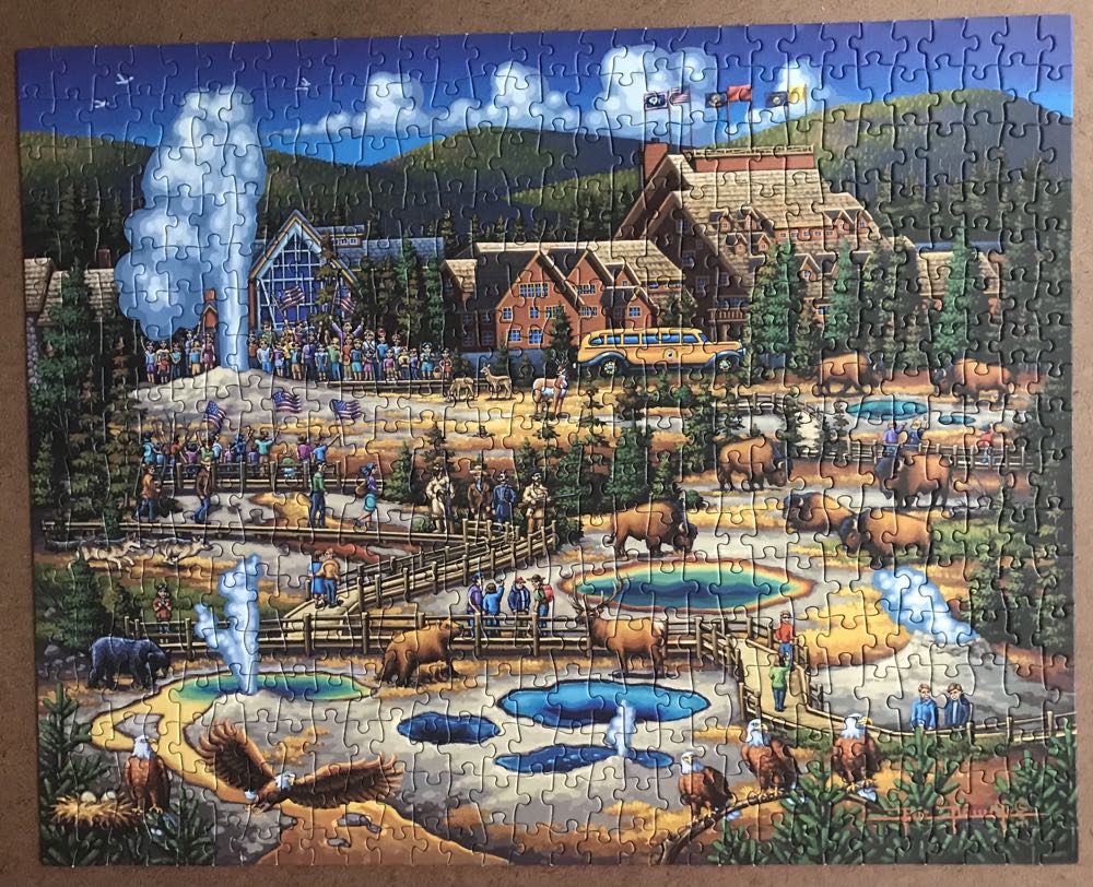Yellowstone National Park : Old Faithful 🆕 - Dowdle Folk Art puzzle collectible [Barcode 671095003407] - Main Image 2