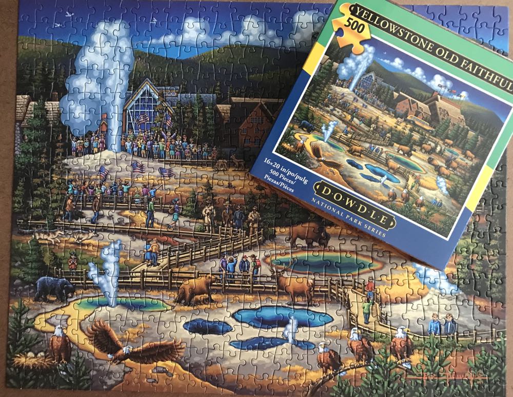 Yellowstone National Park : Old Faithful 🆕 - Dowdle Folk Art puzzle collectible [Barcode 671095003407] - Main Image 3