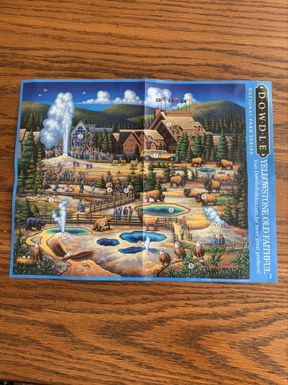 Yellowstone National Park : Old Faithful 🆕 - Dowdle Folk Art puzzle collectible [Barcode 671095003407] - Main Image 4