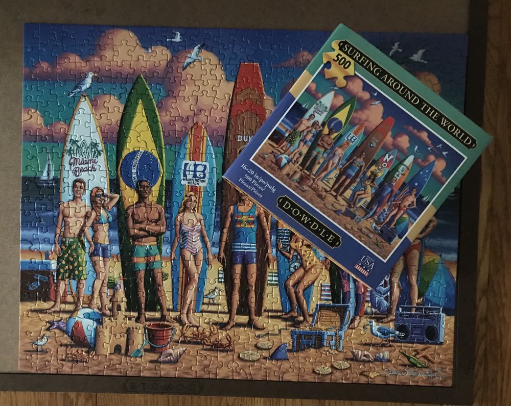 Surfing Around The World Sold - Dowdle Puzzles puzzle collectible [Barcode 671095204439] - Main Image 3