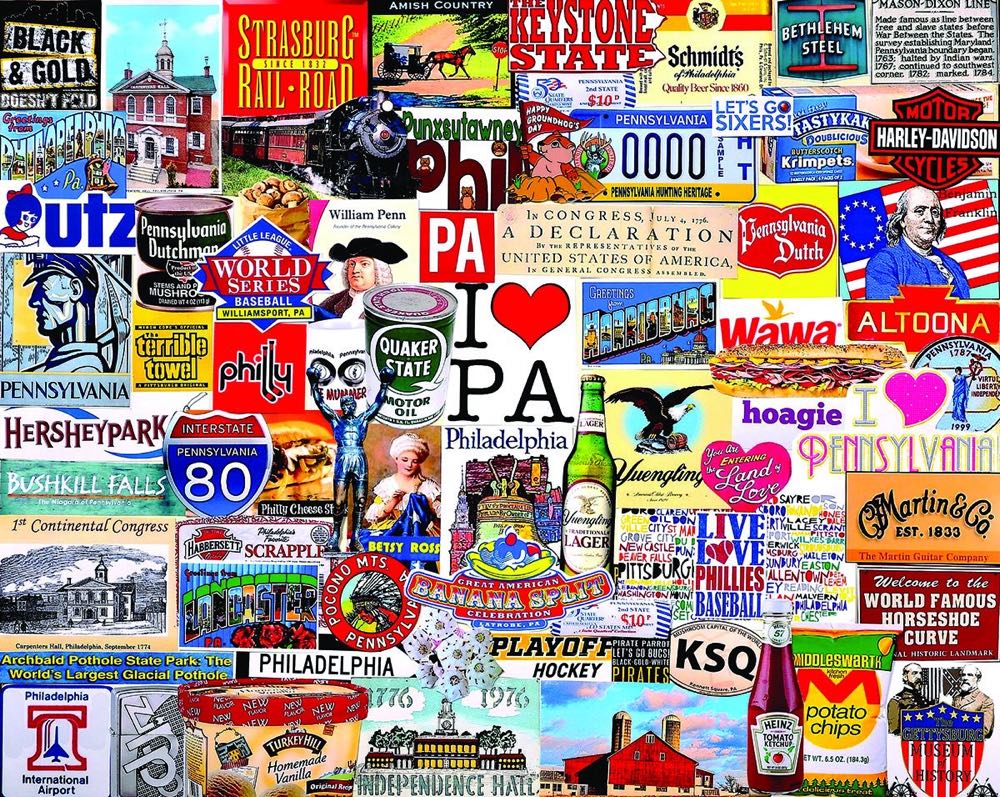 I Love Pennsylvania - White Mountain Puzzles puzzle collectible [Barcode 724819261499] - Main Image 2