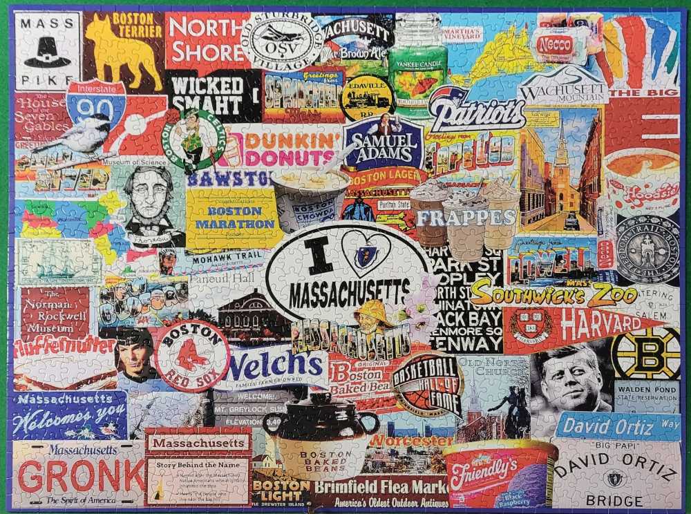 I Love Massachusetts✅ - White Mountain puzzle collectible [Barcode 724819261444] - Main Image 3