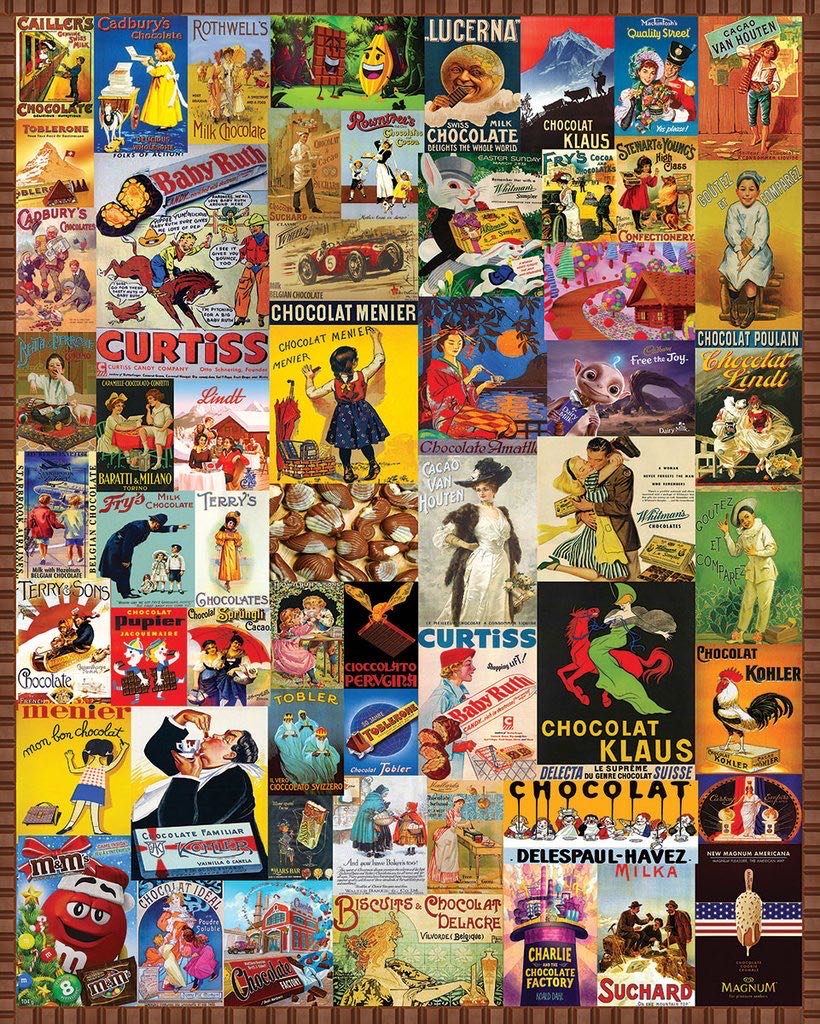 White Mountain I Love Chocolate Large Piece Pc 1555 Cadbury - White Mountain Puzzles puzzle collectible [Barcode 724819263486] - Main Image 2