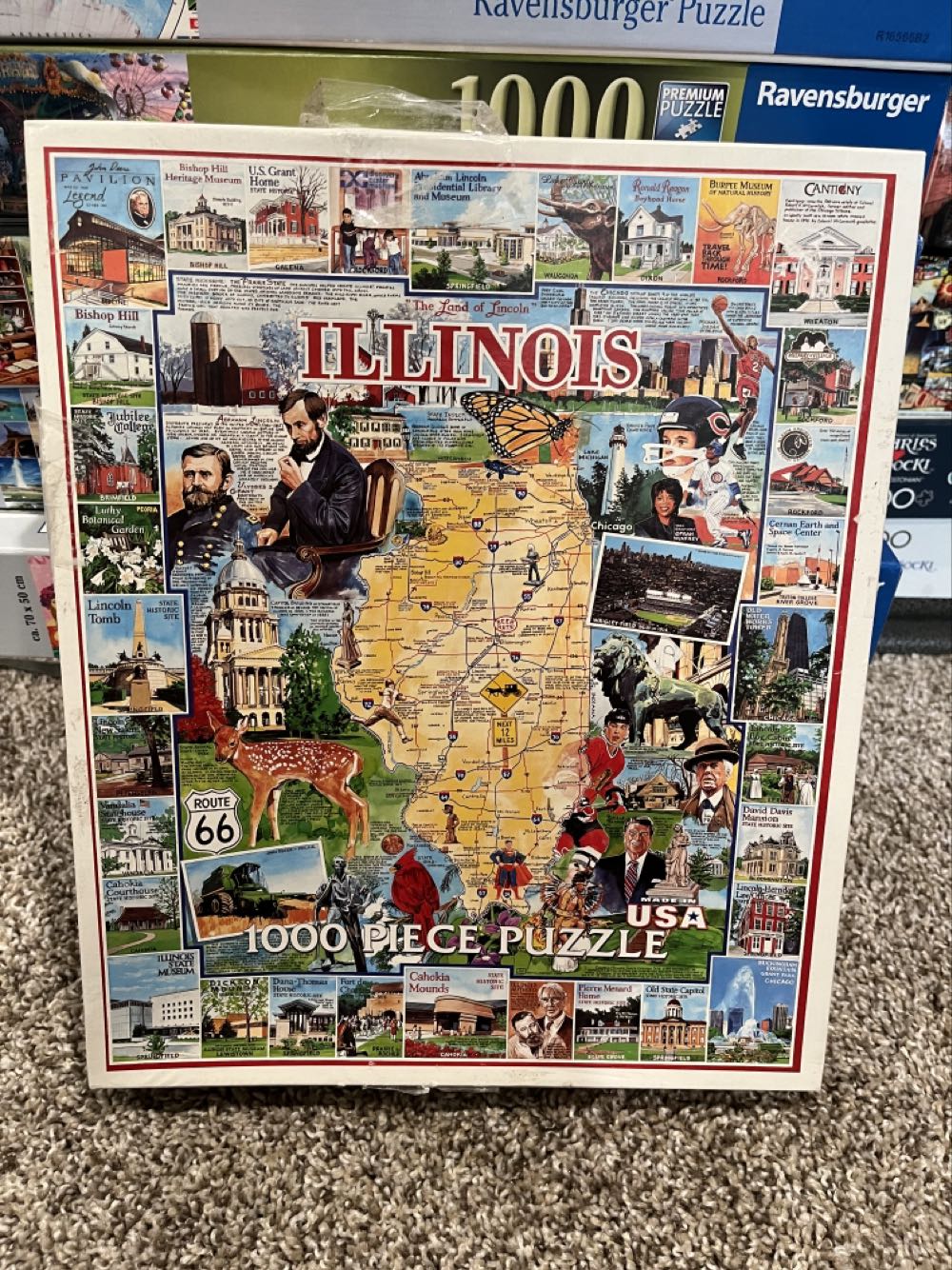Illinois The Land Of Lincoln - White Mountain Puzzles puzzle collectible [Barcode 724819248285] - Main Image 3