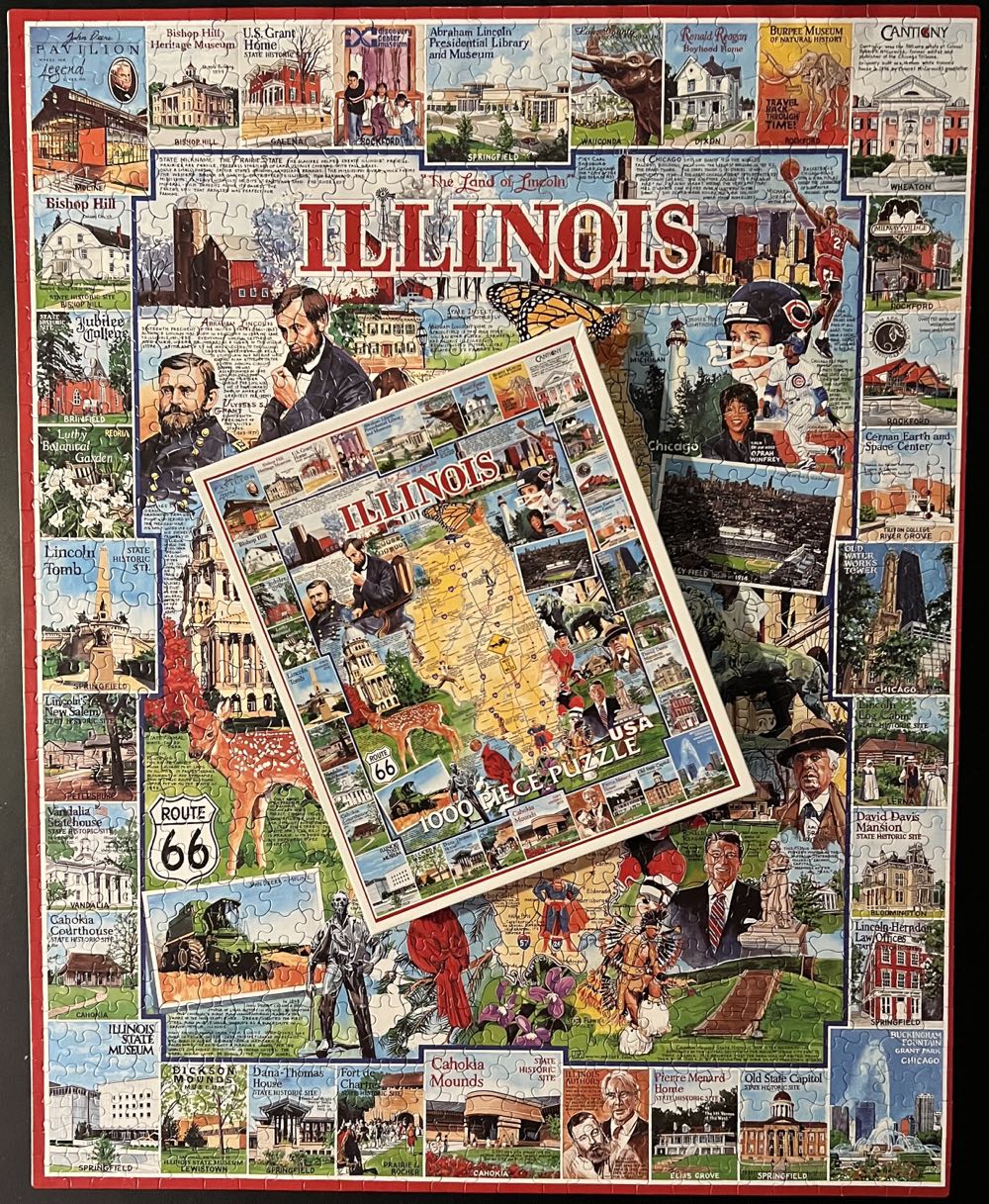 Illinois The Land Of Lincoln - White Mountain Puzzles puzzle collectible [Barcode 724819248285] - Main Image 4