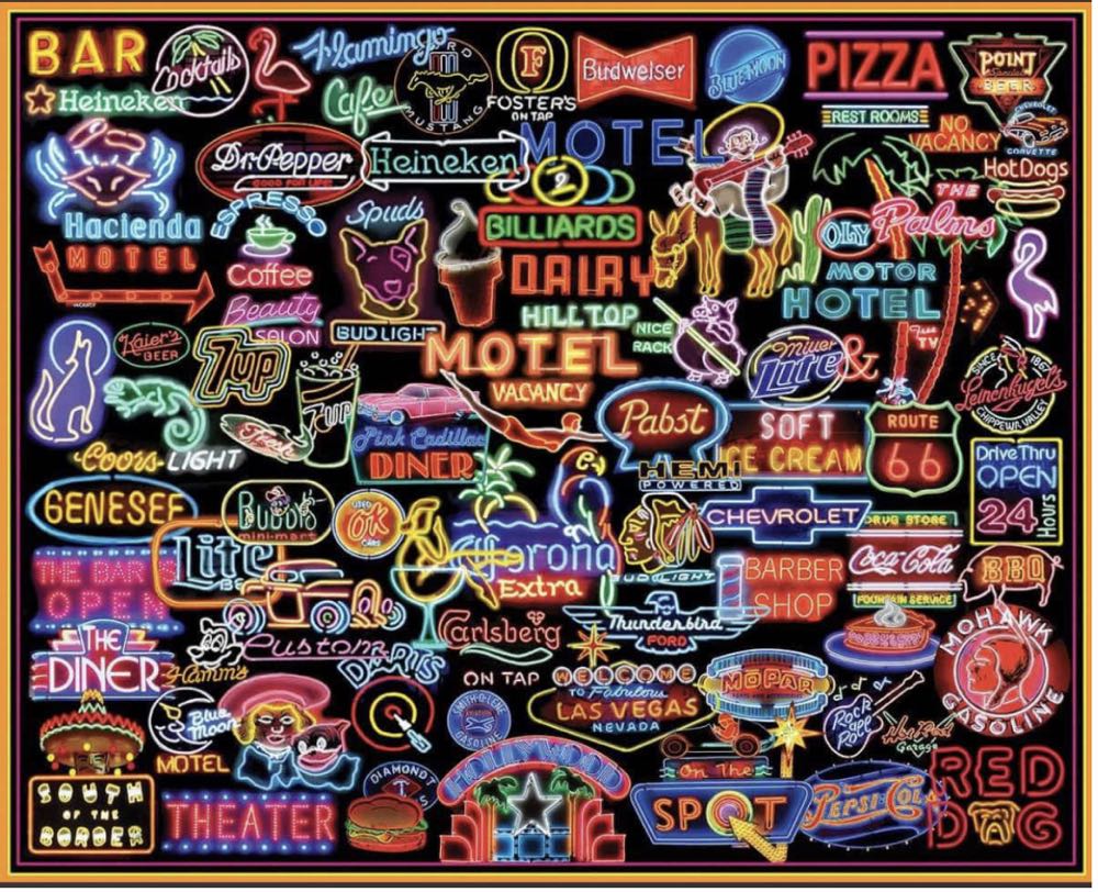 Neon Signs - White Mountain Puzzles puzzle collectible [Barcode 724819256655] - Main Image 4