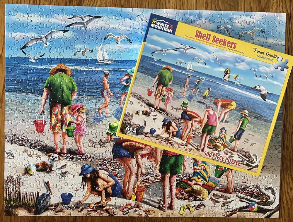 Shell Seekers 1 -500, 3-550 - White Mountain Puzzles puzzle collectible [Barcode 724819255542] - Main Image 4