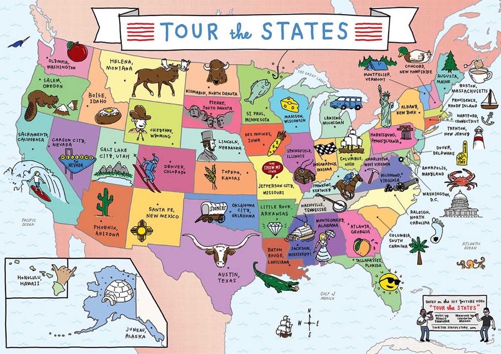 Tour The States Usa Map -  Buffalo puzzle collectible [Barcode 079346025718] - Main Image 2
