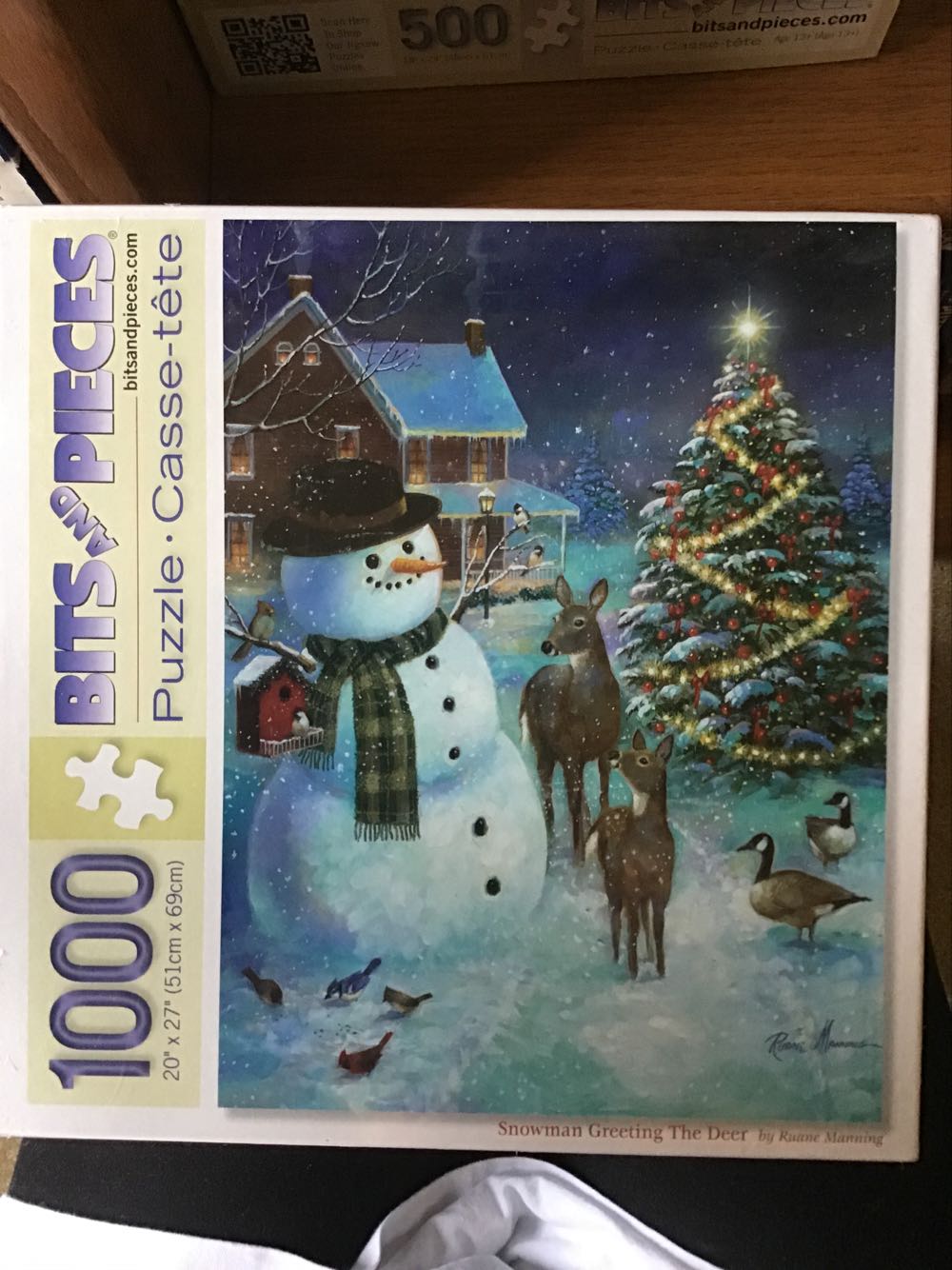 Snowman Greeting The Deer - Bits And Pieces puzzle collectible [Barcode 192949055194] - Main Image 1