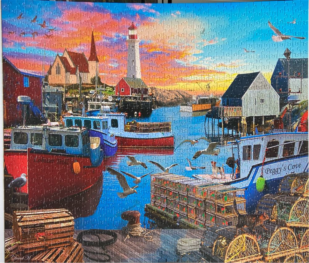 SOLD Fishing Cove - Vermont Christmas Company puzzle collectible [Barcode 871241003101] - Main Image 2