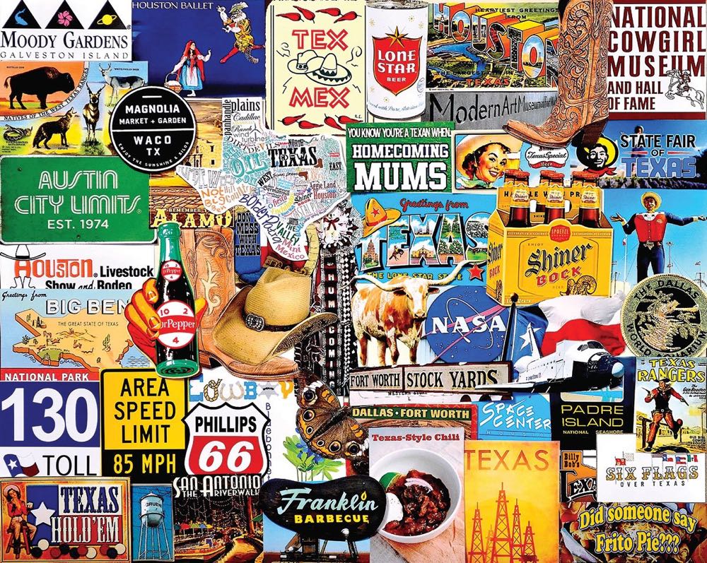 I Love Texas - White Mountain Puzzles puzzle collectible [Barcode 724819260096] - Main Image 2