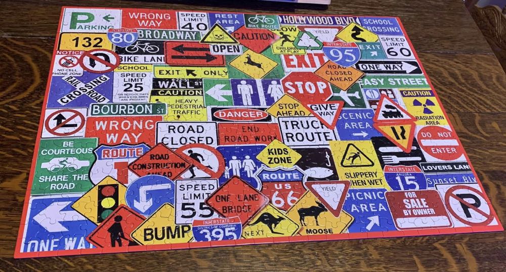 Road Signs - White Mountain Puzzles puzzle collectible [Barcode 724819257911] - Main Image 3