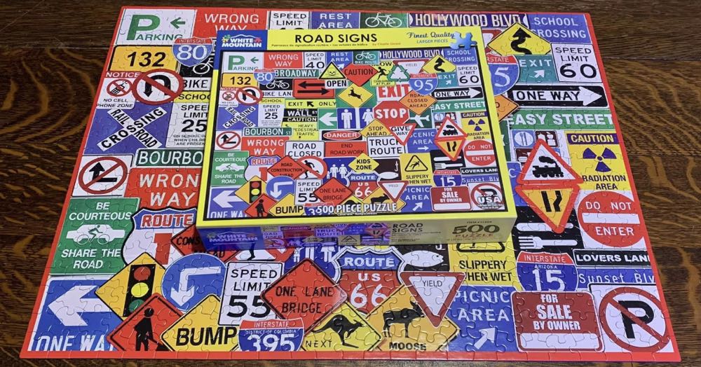 Road Signs - White Mountain Puzzles puzzle collectible [Barcode 724819257911] - Main Image 4