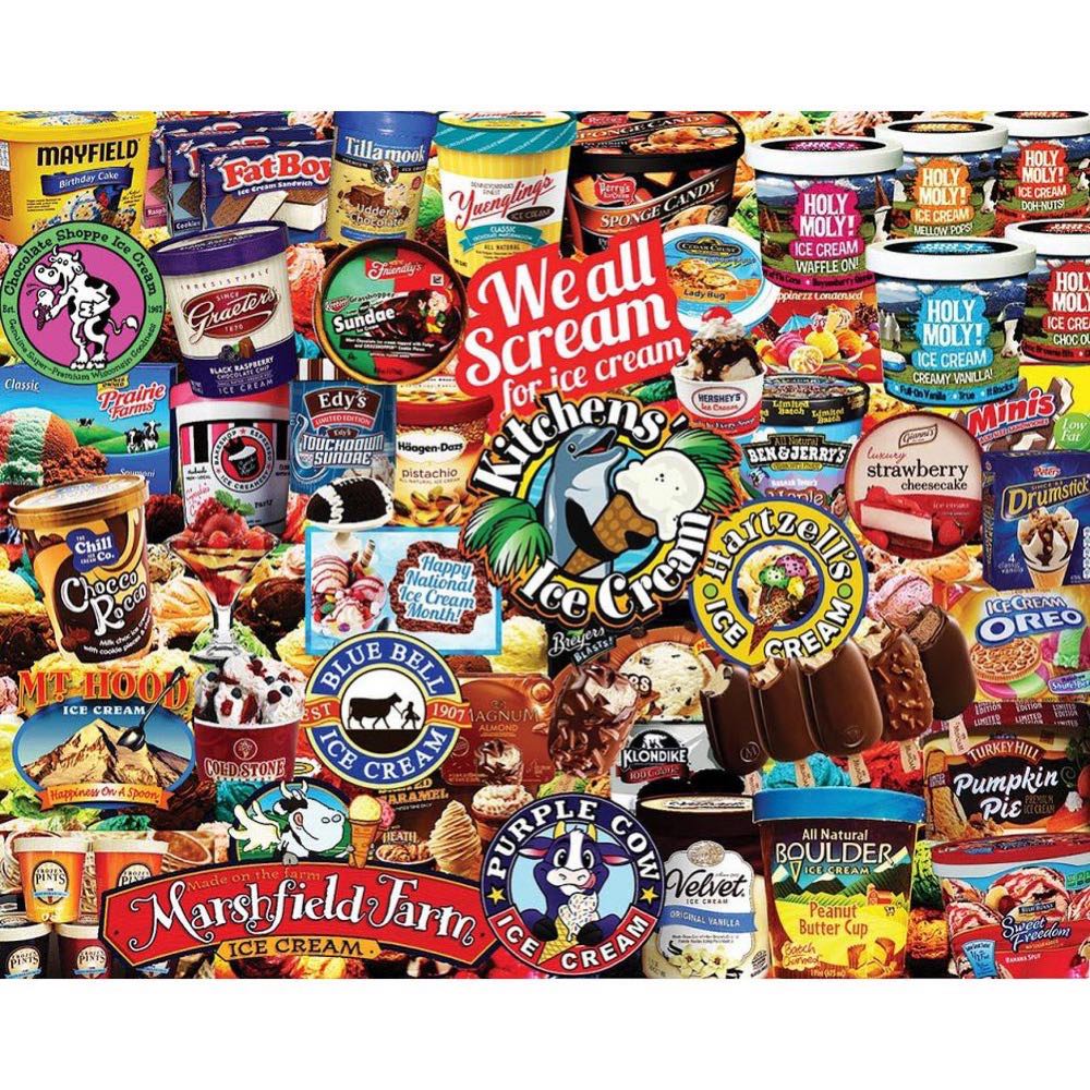 We All Scream For Ice Cream - New - White Mountain puzzle collectible [Barcode 724819257690] - Main Image 2