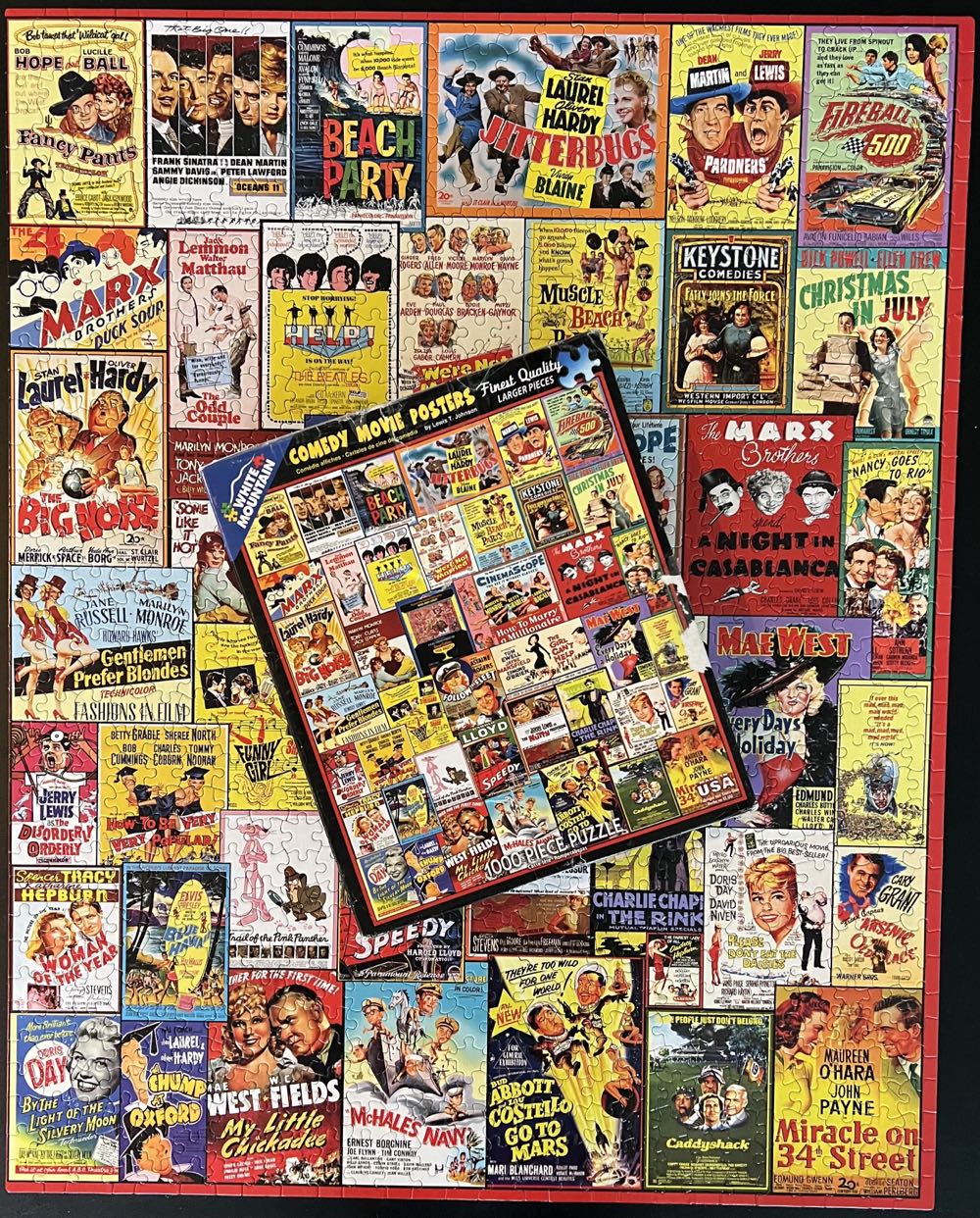 Comedy Movie Posters (Traveling Puzzle) - White Mountain Puzzles puzzle collectible [Barcode 724819258055] - Main Image 4