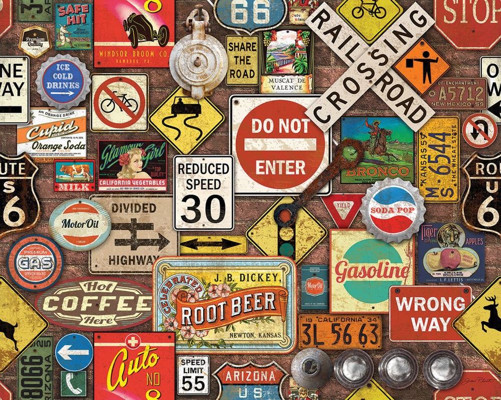 Road Trip USA - White Mountain Puzzles puzzle collectible [Barcode 724819259441] - Main Image 2