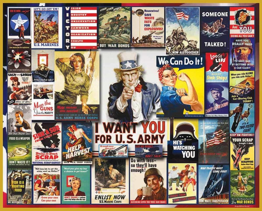 White Mountain: World War II Posters. - White Mountain puzzle collectible [Barcode 724819254408] - Main Image 2