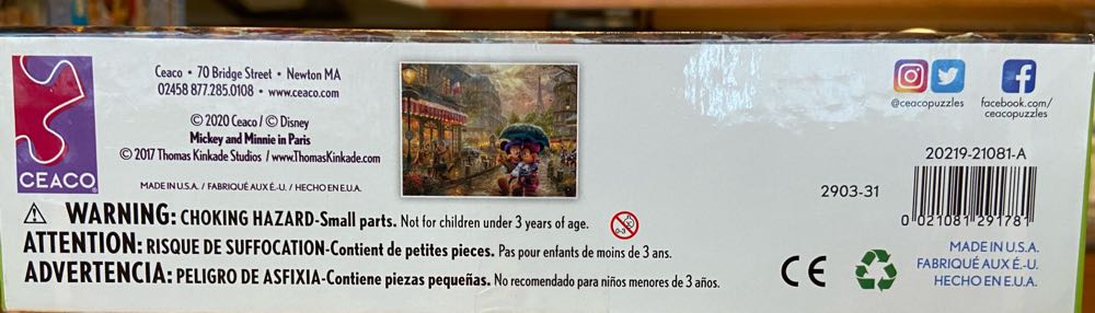 Mickey & Minnie in Paris - Ceaco puzzle collectible [Barcode 021081291781] - Main Image 3