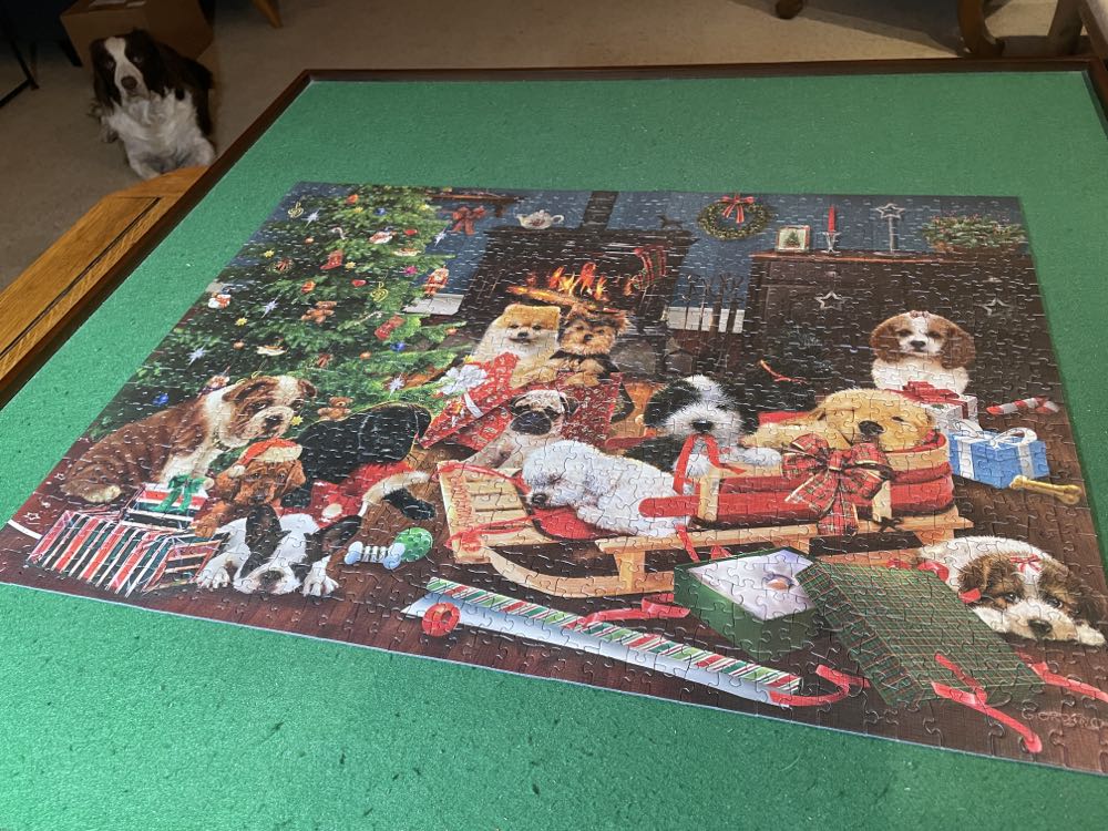 Christmas Puppies - Cobble Hill puzzle collectible [Barcode 625012802406] - Main Image 2