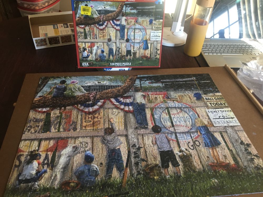 In The Cheap Seats  (Item#1396A) (2024) - White Mountain Puzzles puzzle collectible [Barcode 724819261291] - Main Image 2