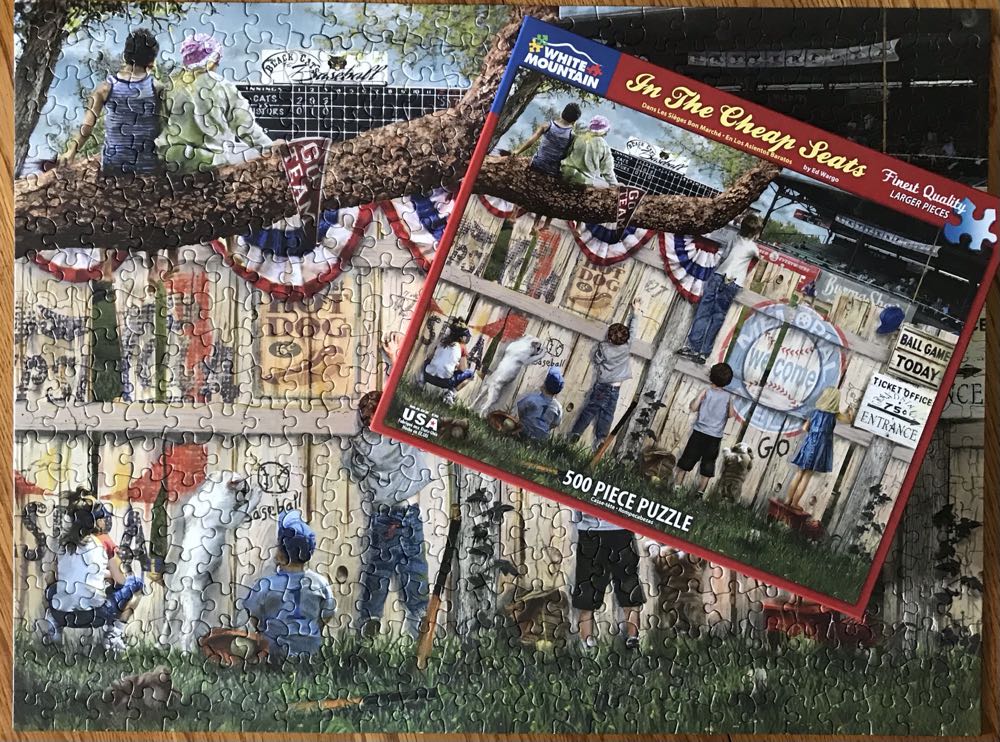 In The Cheap Seats  (Item#1396A) (2024) - White Mountain Puzzles puzzle collectible [Barcode 724819261291] - Main Image 3