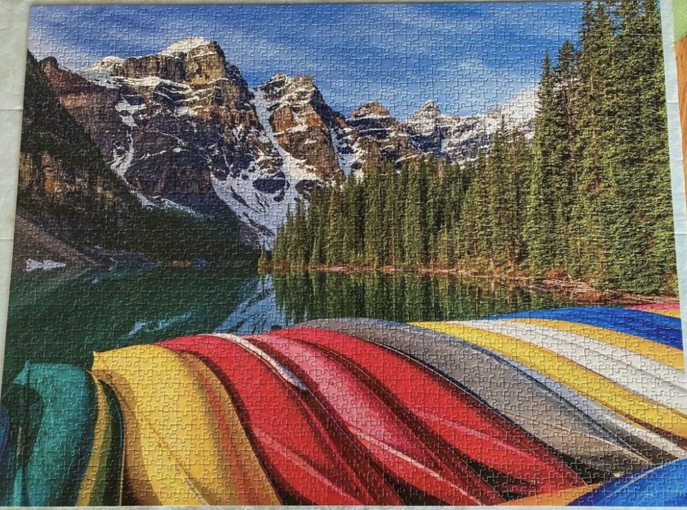 Mountain Canoes - SOLD - Ravensburger puzzle collectible [Barcode 4005556801695] - Main Image 3