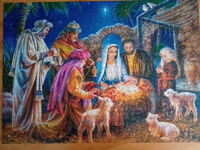 A Child Is Born ( Nativity ) - MasterPieces puzzle collectible [Barcode 705988716737] - Main Image 4
