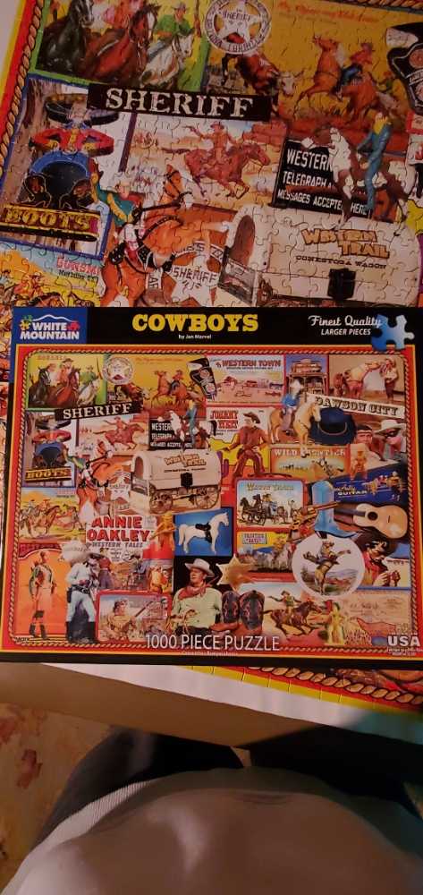 Cowboys - White Mountain puzzle collectible [Barcode 724819262823] - Main Image 2