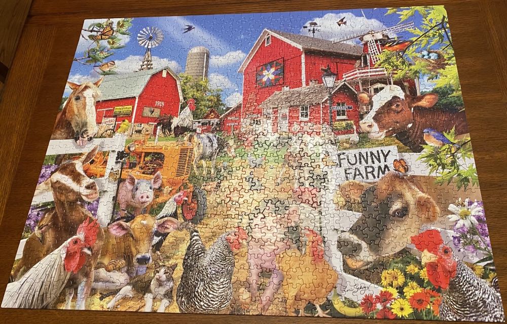 Funny Farm-NIB - White Mountain Puzzles puzzle collectible [Barcode 724819262717] - Main Image 3