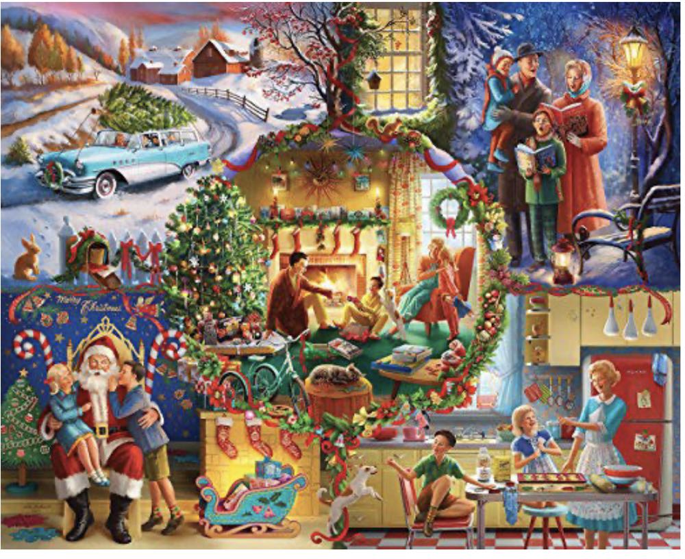 Christmas Traditions - White Mountain Puzzles puzzle collectible [Barcode 724819259823] - Main Image 2