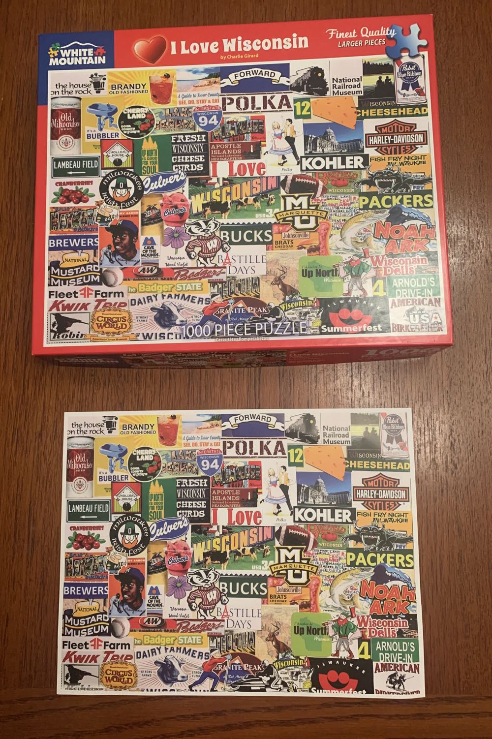 I Love Wisconsin - White Mountain puzzle collectible [Barcode 724819263561] - Main Image 3