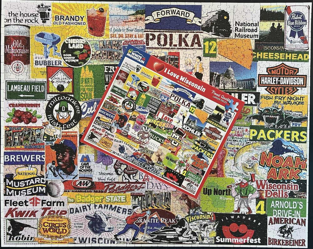 I Love Wisconsin - White Mountain puzzle collectible [Barcode 724819263561] - Main Image 4
