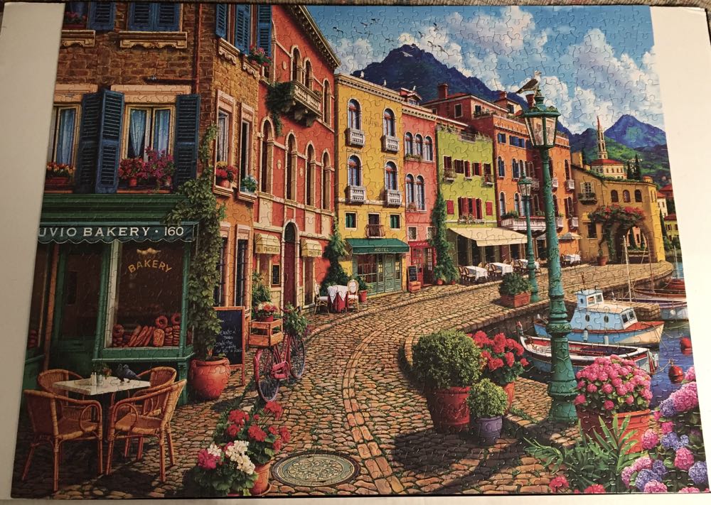 Cafe on the Water - White Mountain Puzzles puzzle collectible [Barcode 724819263042] - Main Image 2