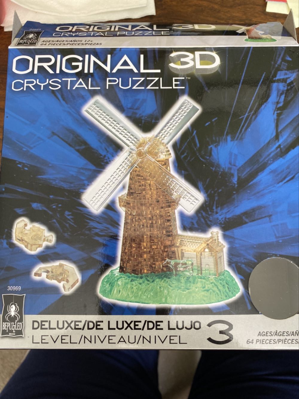 Original 3D Crystal Deluxe Windmill - Bepuzzled puzzle collectible [Barcode 023332309696] - Main Image 2