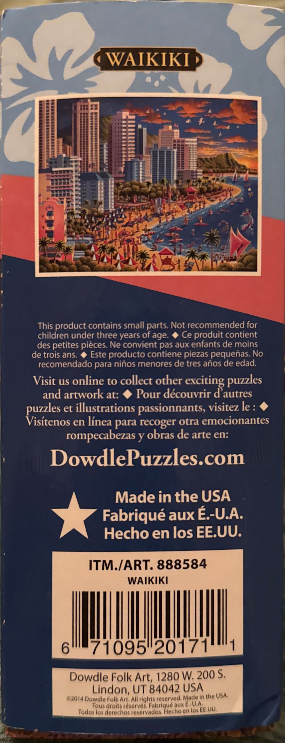 Waikiki - Dowdle Folk Art puzzle collectible [Barcode 671095201711] - Main Image 4