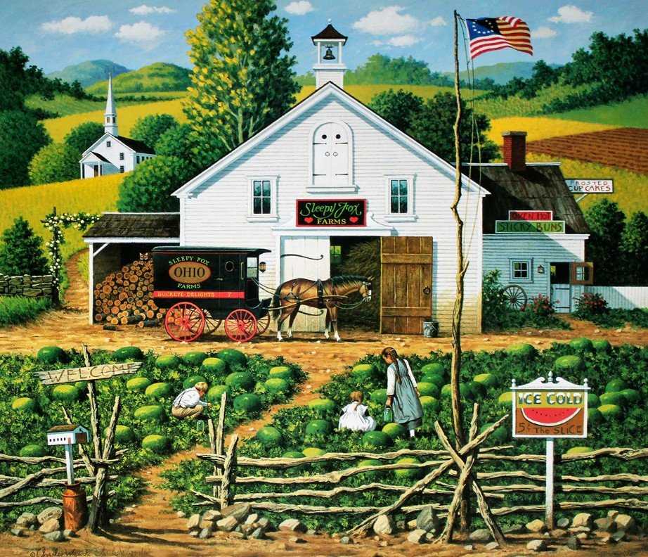 Sleepy Fox Farms* - Milton Bradley (Vintage) puzzle collectible [Barcode 032244046797] - Main Image 3