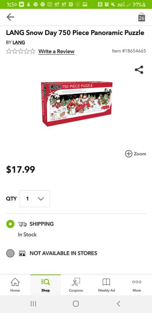 Snow Day  - Lang puzzle collectible [Barcode 739744191865] - Main Image 2