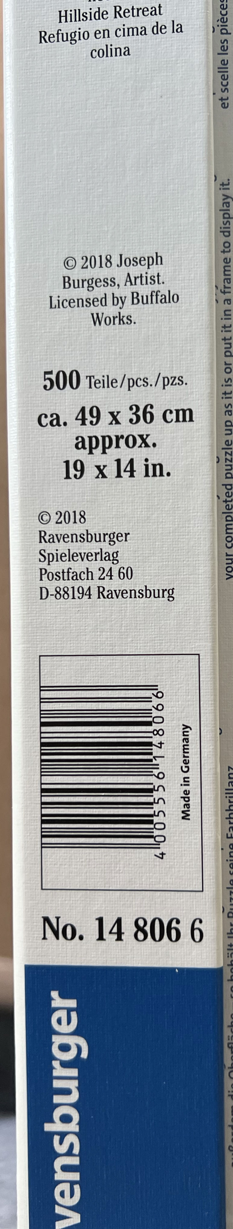 Hillside Retreat 😒 - Ravensburger puzzle collectible [Barcode 4005556148066] - Main Image 4